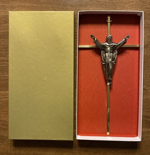 Religious Metal Crucifix Cross Jesus God w/ Box Christian Church Pray 510 UT1 - 第 1/11 張圖片