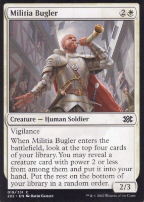 2X MILITIA BUGLER 019/331 DOUBLE MASTERS 2022 MTG MAGIC NM X2 (yourdeckbuilder)