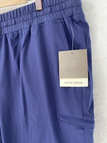 White Cross Pants Women's 2XL Blue 6 Pocket Hi Low Hybrid Jogger Scrub NEW $50 - Picture 4 of 13