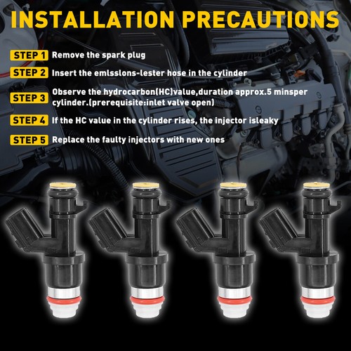 4x Fuel Injectors for Honda Accord 2008 2009 2010 2011 2012 Sedan Coupe L4 2.4L - Picture 5 of 14