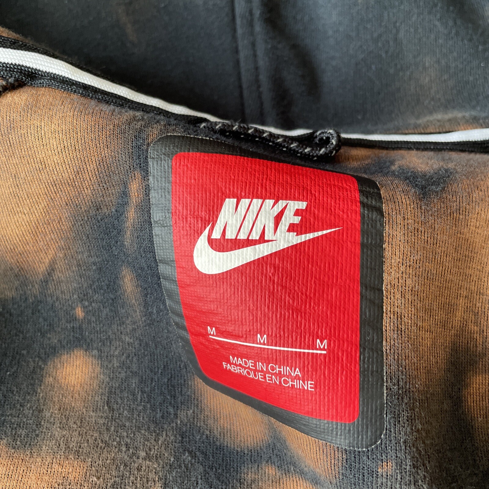 Nike custom bleach tie dye shawl hood full zip sweat… Gem