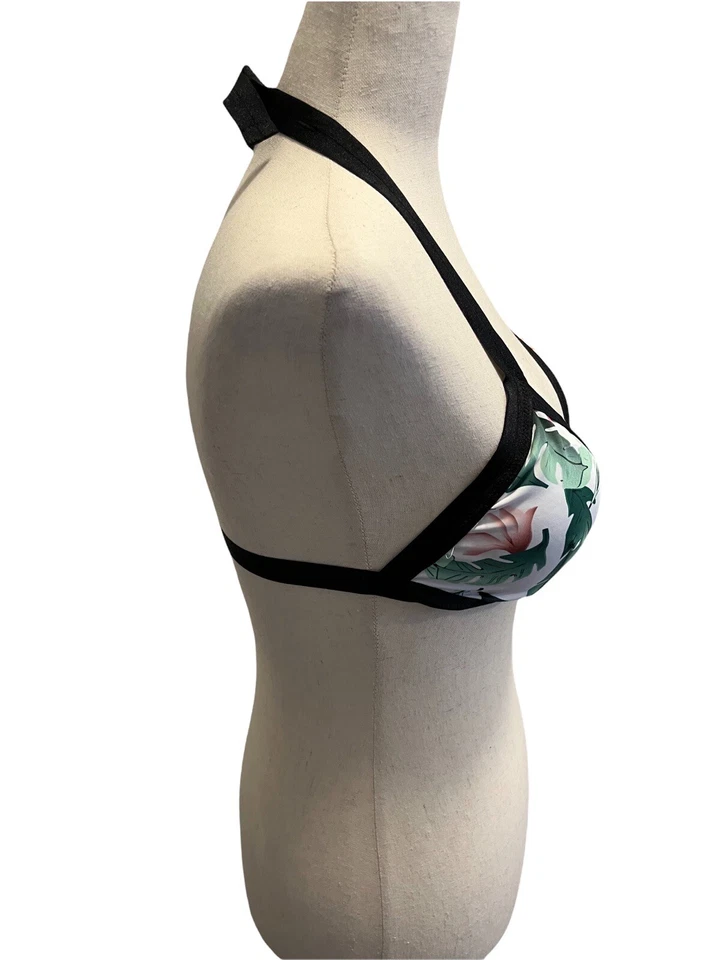 Traje de baño tropical Beach Joy para mujer talla pequeña blanco multicolor estampado de hojas Foto 2 de 4