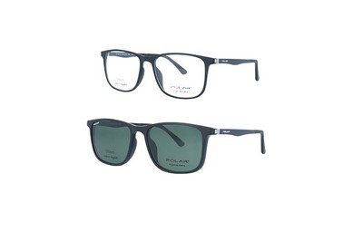 Occhiali Da Vista Polar 463 76 Nero Mate / Clip Lente Verde Polar. Calibro  53 | eBay
