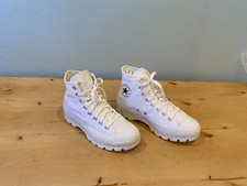 NWOT/B Women's Converse Chuck Taylor Lugged High Top Shoes , White , Sz 8.5