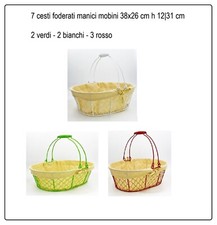 7 cesti vari colori metallo paniere porta pane cesto confezione regalo pasquale