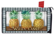 Checkered Pineapple Everyday Magnetic Mailbox Cover Standard Briarwood Lane