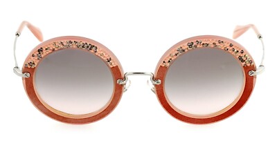 New MIU MIU SMU08R TV1-4K0 49mm Pink Nubuck Bijou Round  display picture 2