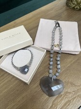 Lola Rose Large Faceted Heart Necklace And Bracelet - New In Box -rare