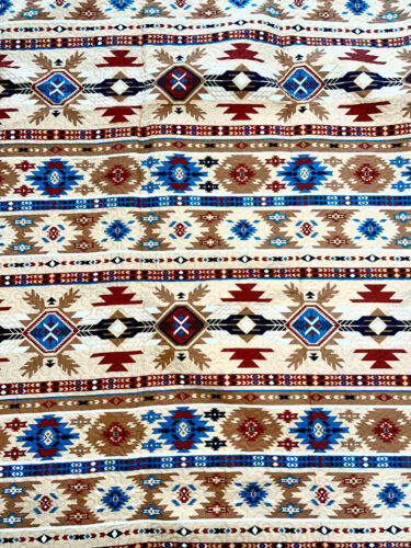 Rustic Western Southwestern Native American Tribal Navajo Design Bedspread Quilt - Picture 4 of 8