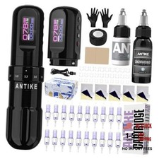 ANTIKE Wireless Tattoo Pen Kit, Rotary Tattoo Machine Kit with 2 Black