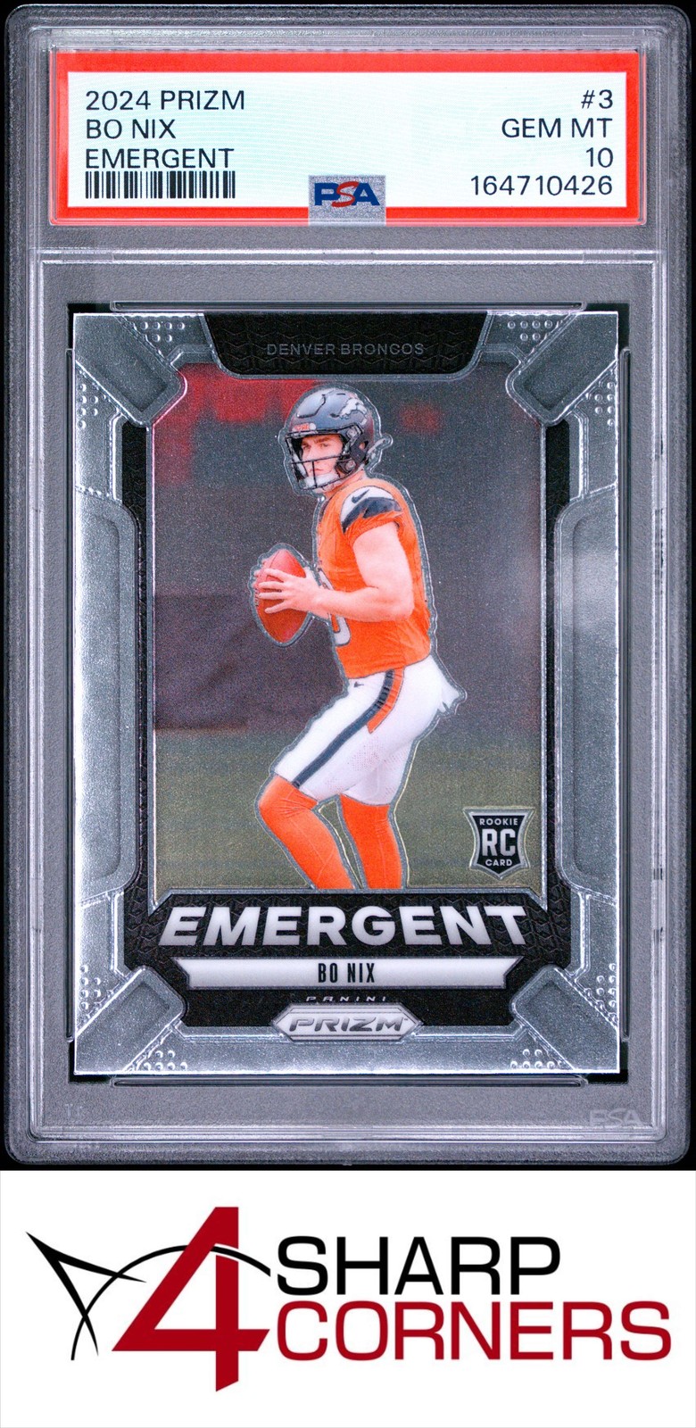 Bo Nix Panini Prizm Emergent #3 Base