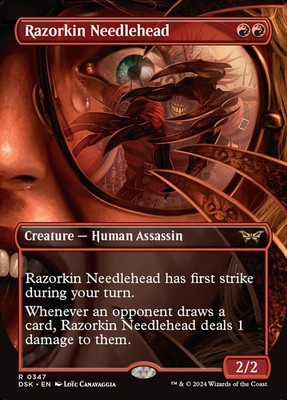 Razorkin Needlehead (Borderless, Full Art) [Duskmourn: House of Horror] NM MTG