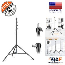 150in Adjustable Light Stand with 1/4  to 3/8  Adapter for Studio  Outdoor Use