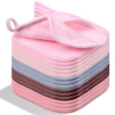 Pa o desmaquillante reutilizable de microfibra, 5" x 5", multicolor