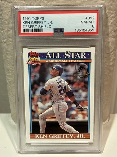 1991 Topps Desert Shield #392 Ken Griffey Jr. Mariners HOF PSA 8