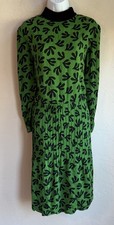 Vintage 80s Carolina Herrera Midi Dress 16 Maximalist Luxury Balliets High Neck