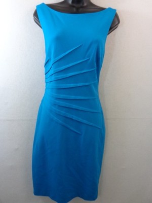Cache Contour Collection Dress Women's 12 Blue Sleeveless Shift