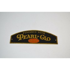 Pearl Glo Ironite Brass Metal Product Tag Industrial Steampunk 1930s Vtg