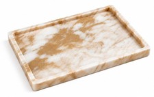 Natural Marble Vanity Tray, Decorative Stone Tray for Bathroom  Dresser
