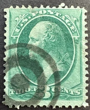 US Sc# 158 or 184 Used Stamp with Target Cancel 3¢ George Washington