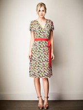 LEONA EDMISTON Ruby jersey open wrap dress sz 4, 16, XL / bright floral retro