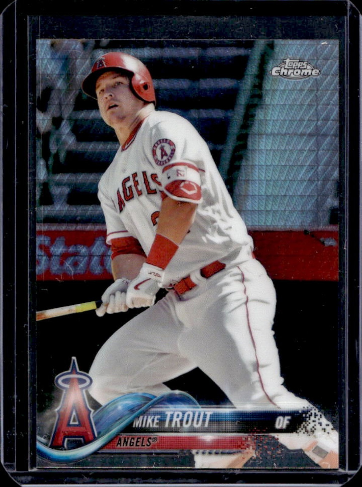 2018 Topps Chrome Mike Trout Prism Refractor #100 Angels