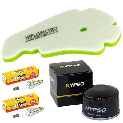 Set Luftfilter Ölfilter Zündkerzen Wartung für Peugeot Satelis 500 ie RS 2006-12