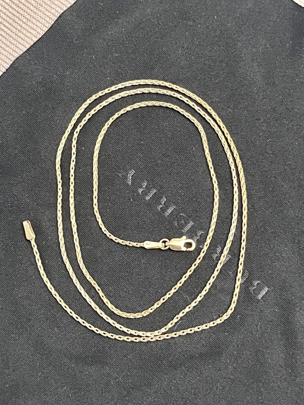 14k Solid Gold Wheat Link Chain - image 2