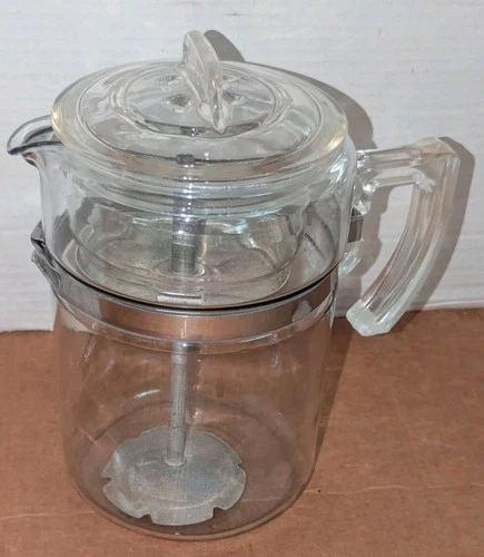 Vintage Pyrex 9 Cup Flameware 7829B Glass Coffee Pot Percolator Complete CLEAN