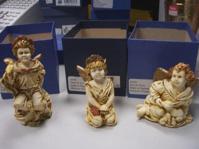 Harmony Kingdom Angels Joie de Vivre, Fleur de Lis & La Gardienne - MIB