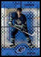 1999-00 SPx Radiance Blue Parallel Oleg Saprykin Rookie /100 Calgary Flames #172