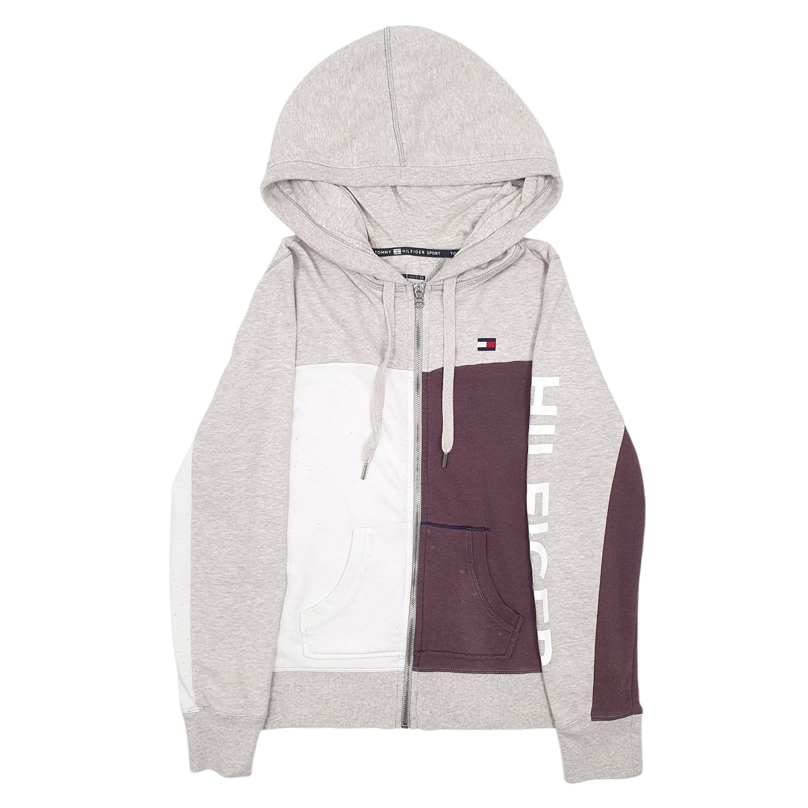 TOMMY HILFIGER Full Zip Sport Jumper Sweatshirt Womens L