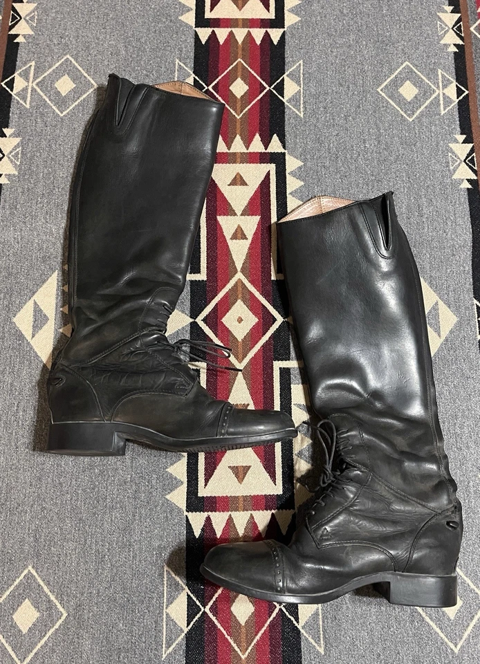 ARIAT CHALLENGE FIELD RIDING BOOTS 55201 Womens 7US EQUESTRIAN BLACK FULL ZIP - Image 2 of 4