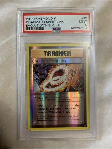 Pokémon TCG Trainer Charizard Spirit Link 75/108 Reverse Holo XY Evolutions Psa9