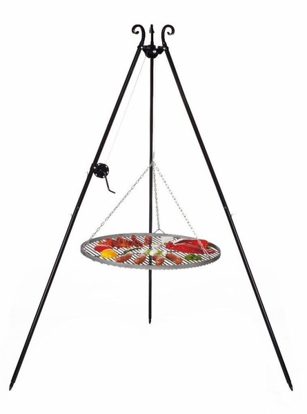 Dreibein Grill Viking Schwenkgrill 60 Cm Mit Kurbel Grillrost Schwarz Lagerfeuer-image