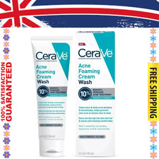 CeraVe Acne Foaming Cream Wash with Benzoyl Peroxide 10% Maximum Strength