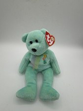      Ty Beanie Baby Ariel the Bear   Pastel Green Plush w/ Flower Embroidery