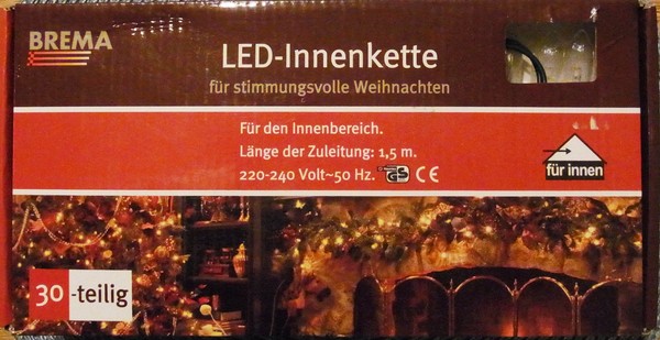 Lichterkette 30-Tlg Mit Schaft Led Lichterkette Innen Klare Birnen 30Er Brema-image