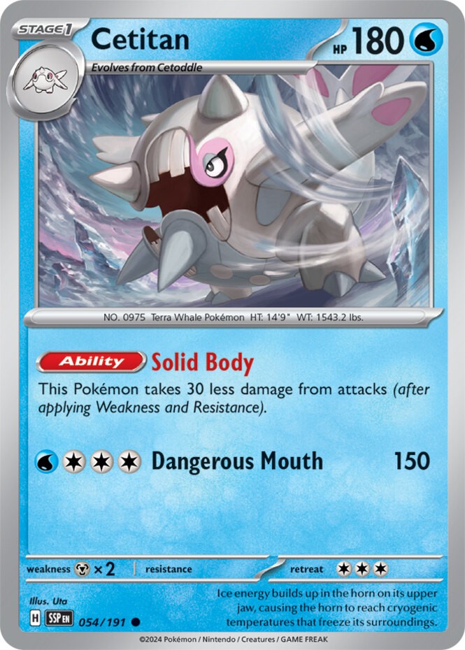 Cetitan - 054/191 - Common (Near Mint) Surging Sparks - Water Pokémon