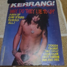 Vintage SLASH GUNS N ROSES A4 POSTER KERRANG MAGAZINE CLIPPING