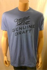Miller Y2K T Shirt Mens Sizes Heather Light Blue Genuine Draft Beer Drinking