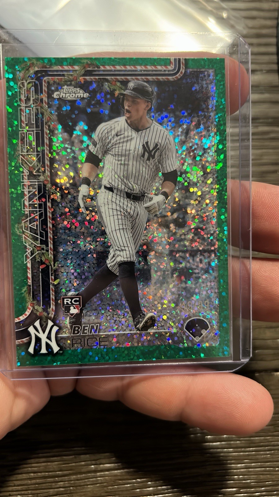 2025 Topps Chrome - Ben Rice #139 Green Refractor /99 (RC)
