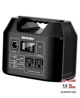 Portable Power Station 80000mAh, 256Wh LiFePO4 Battery Backup,300W AC Black