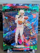 2024 Panini Prizm Marvin Harrison Jr. Fireworks RC Green Ice #20 Cardinals