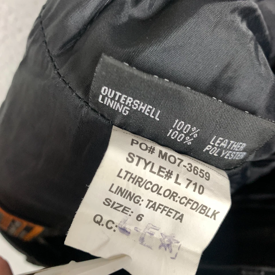 Pantalones de moto de cuero First Classics para mujer 6 negros tiro bajo 5 bolsillos para montar Foto 4 de 4