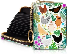 Blusabaca Women's RFID Wallet, Chicken Small, Leather, Waterproof, Chicken-2 