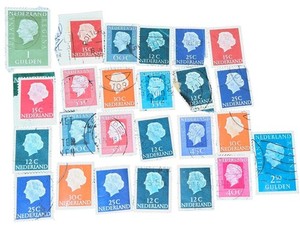 Netherlands Queen Juliana Stamps 25 Pcs Different Colors