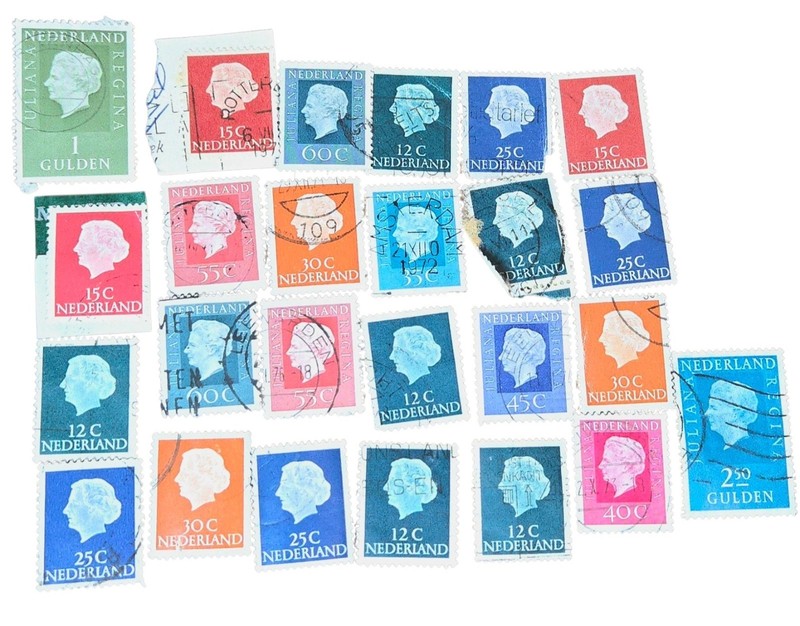 Netherlands Queen Juliana Stamps 25 Pcs Different Colors