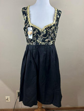 NWT Lukas Size 42 Dirndl Dress Oktoberfest German Black Gold Landhaus Vintage