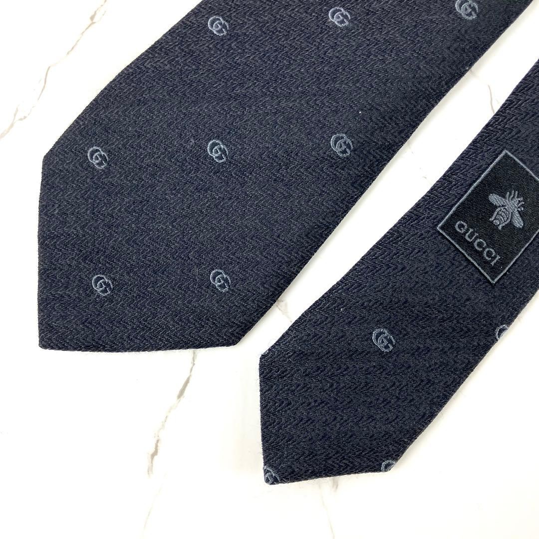 Gucci Necktie Tie 100% Silk Black All-over GG Pattern 2.8 inches From Japan thumbnail 16